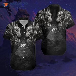 Horus Eye Egypt, Anubis Ancient Black Hawaiian Shirts