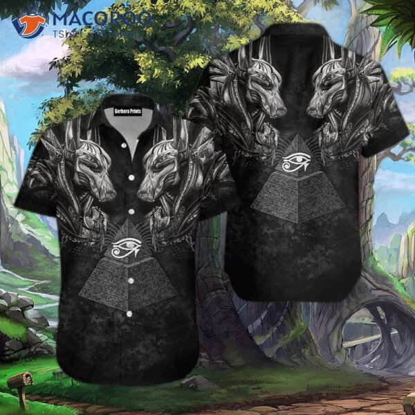 Horus Eye Egypt, Anubis Ancient Black Hawaiian Shirts