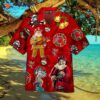 Hot Firefighter Santa Claus Christmas Pattern Red Hawaiian Shirts