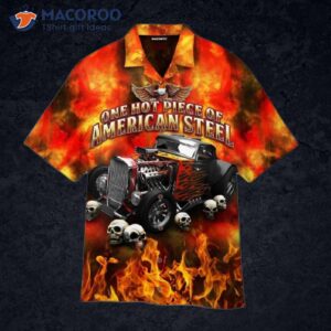 hot rod one piece of american steel hawaiian shirts 0