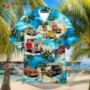 Hot Rod Tropical Blue Hawaiian Shirts