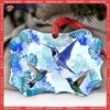 Hummingbird Blue Mandala Spring Metal Ornament, Christmas Ornament Hummingbird