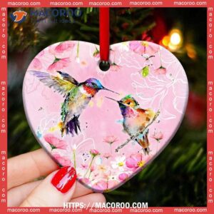hummingbird couple love flower heart ceramic ornament hummingbird decorations 2