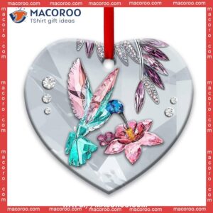 Hummingbird Purple Magical So Cool Heart Ceramic Ornament, Hummingbird Christmas Ornament