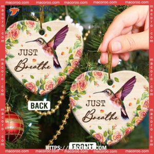 hummingbird just breathe lover heart ceramic ornament hummingbird decorations 2