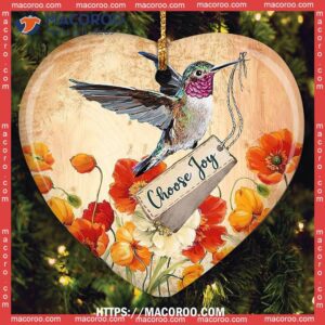 hummingbird lover choose joy heart ceramic ornament hummingbird xmas ornaments 3