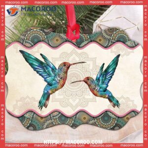 Hummingbird Mandala Amazing Style Metal Ornament, Christmas Ornament Hummingbird