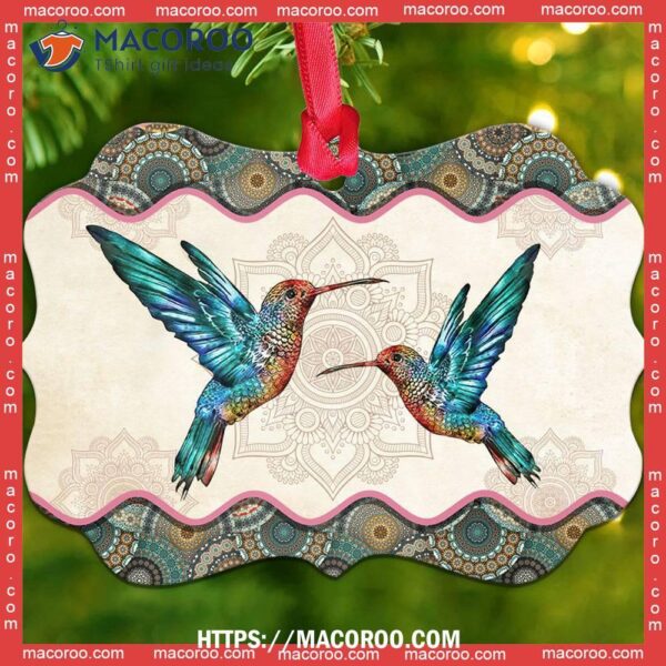 Hummingbird Mandala Amazing Style Metal Ornament, Christmas Ornament Hummingbird