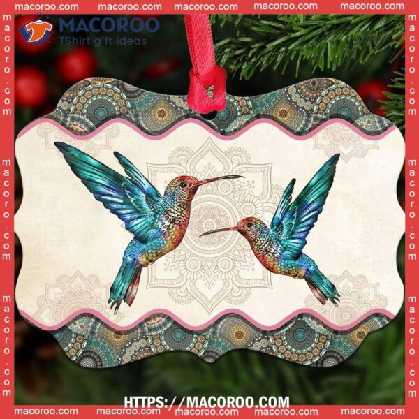 Hummingbird Mandala Amazing Style Metal Ornament, Christmas Ornament Hummingbird