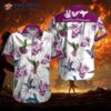 Hummingbird-patterned Hawaiian Shirts In Purple