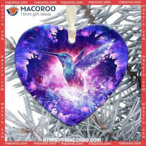 hummingbird purple magical so cool heart ceramic ornament hummingbird christmas ornament 3