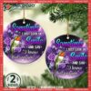 Hummingbird Purple Rose Memorial Circle Ceramic Ornament, Hummingbird Decorations