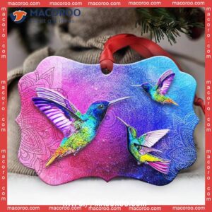 Hummingbird Rainbow Mandala Colorful Metal Ornament, Hallmark Hummingbird Ornaments
