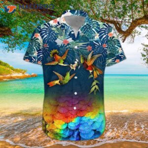 hummingbird tropical hawaiian shirts 1