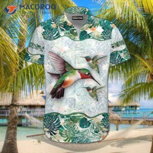 Hummingbird White Hawaiian Shirts