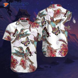 Hummingbird White Hawaiian Shirts