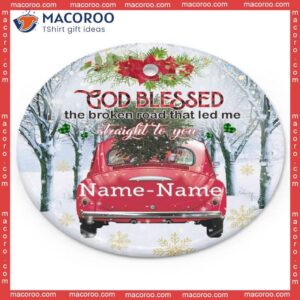 Husband And Wife God-blessed Custom Name Christmas Ceramic Ornament