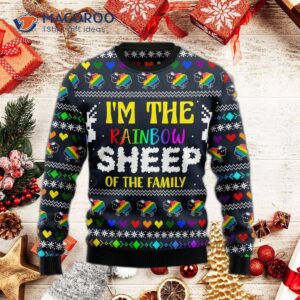 I Am The Rainbow Sheep Of Ugly Christmas Sweater Family.