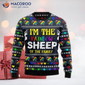 I Am The Rainbow Sheep Of Ugly Christmas Sweater Family.