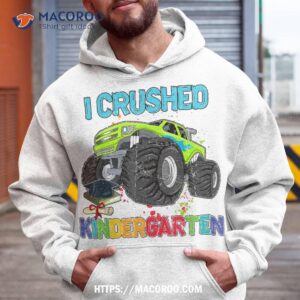 i crushed kindergarten monster truck graduation gifts boys shirt hoodie