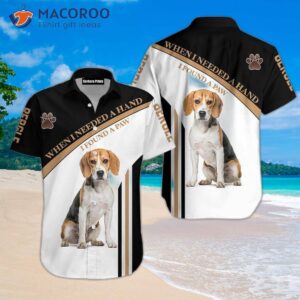 I Found A White Hawaiian Shirt With Beagle Dog Paw On It.