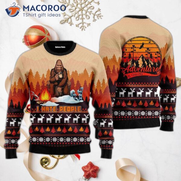 I Hate People Wearing Ugly Christmas Sweaters With Bigfoot On Them.