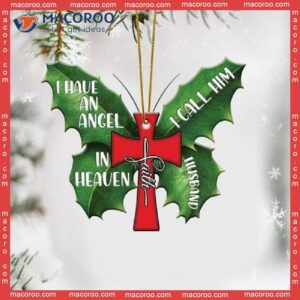 I Have An Angel Cross Merry Christmas Custom-shaped Acrylic Ornament.