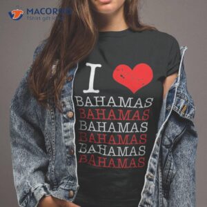 I Love Bahamas Map Vacation Cruise Bahamian Valentine Heart Shirt