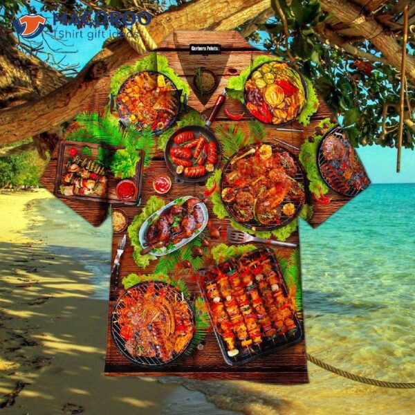 I Love Grilling Bbq Food And Hawaiian Shirts.