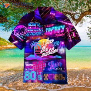 I Love The ’80s Neon Music Party Hawaiian Shirts.