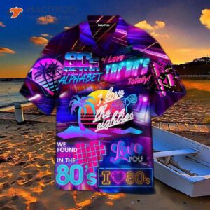 I Love The ’80s Neon Music Party Hawaiian Shirts.