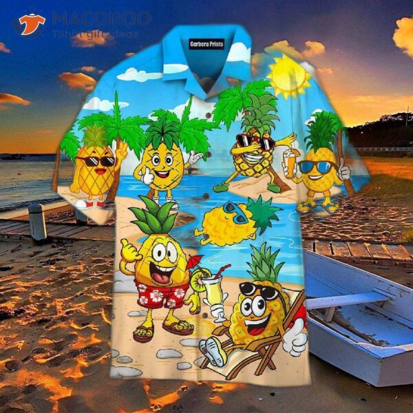 I Love Tropical Hawaiian Shirts With Pineapple And Beach Designs.