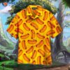 I Love Yellow Hawaiian Shirts With A Hot Dog Pattern.