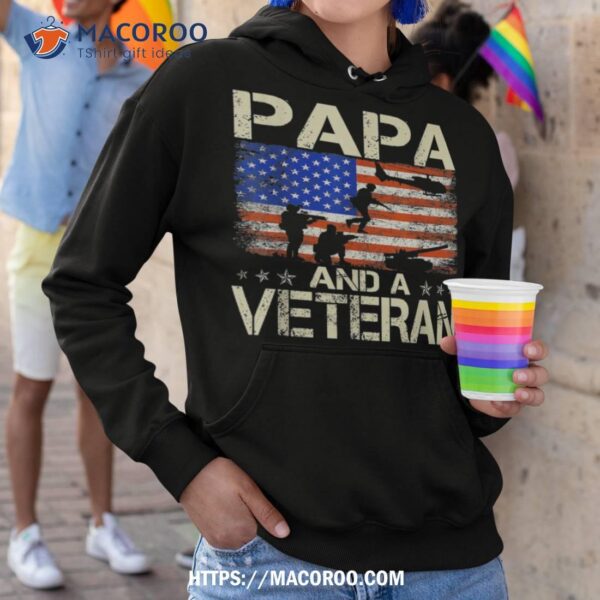 I’m A Dad Papa And Veteran Usa Flag Funny Gifts Papa Shirt