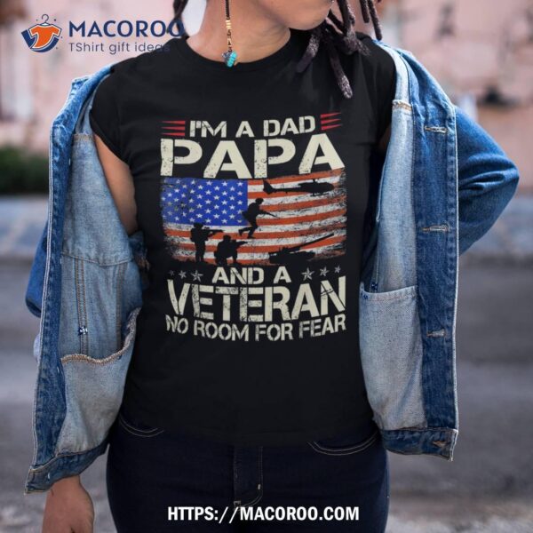 I’m A Dad Papa And Veteran Usa Flag Funny Gifts Papa Shirt