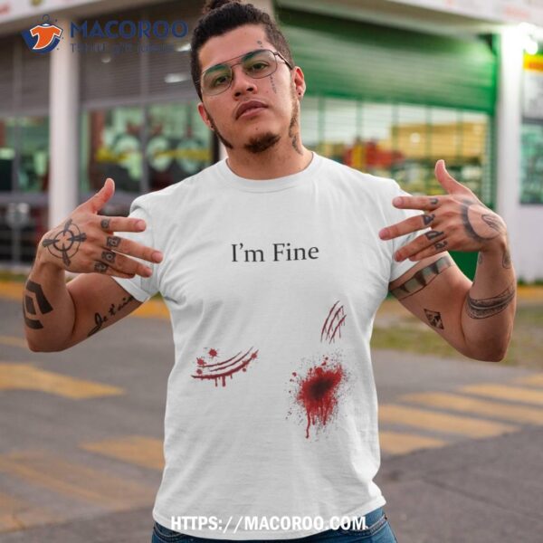 I’m Fine Bloody Zombie Bite Scary Halloween Costume Funny Shirt, Halloween Pumpkin