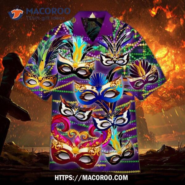 I’m Here For The Masks Mardi Gras Fat Tuesday Carnival Hawaiian Shirt