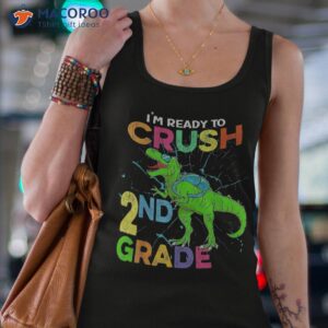 i m ready to crush 2nd grade kids dinosaur back school shirt tank top 4