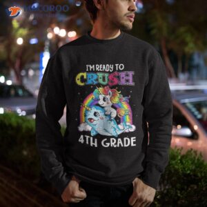 i m ready to crush 4th grade narwhal unicorn back school shirt sweatshirt