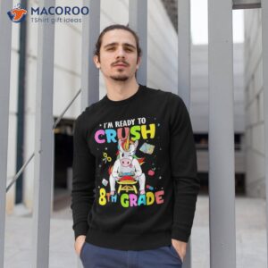 i m ready to crush eighth grade unicorn gamer back school shirt sweatshirt 1