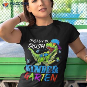 i m ready to crush kindergarten back school dinosaur boys shirt tshirt 1 2