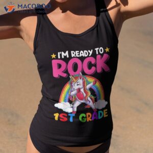 i m ready to rock 1st grade unicorn back school shirt tank top 2