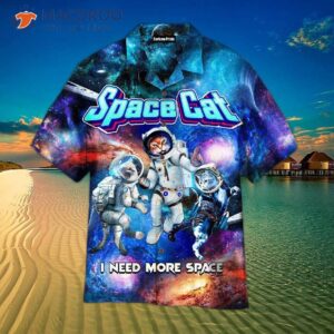 “i Need More Space Cat Galaxy Pattern Hawaiian Shirts.”