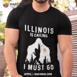 illinois is calling i must go bigfoot flag shirt tshirt