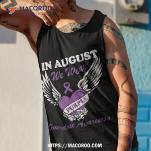 in august we wear purple overdose awareness month shirt tank top 1