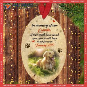 “in Memory Of Our Beloved Dog: Christmas Ceramic Ornament”