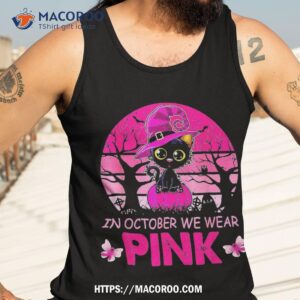 In October We Wear Pink Cute Cat Breast Cancer Awareness Shirt, Halloween  Candy Jar Ideas