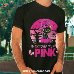 In October We Wear Pink Cute Cat Breast Cancer Awareness Shirt, Halloween Candy Jar Ideas