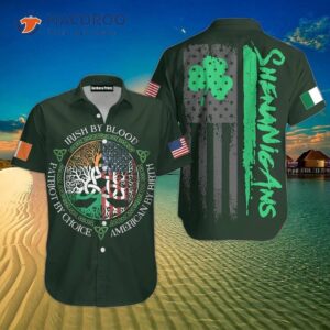 Irish By Blood, American Birth, Patriot Choice, Tree Of Life Hawaiian Shirts.