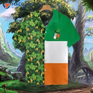 Irish Flag Colorful Hawaiian Shirts For Saint Patrick’s Day And Gold Coins From Ireland